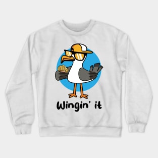 Wingin' it seagull (on light colors) Crewneck Sweatshirt